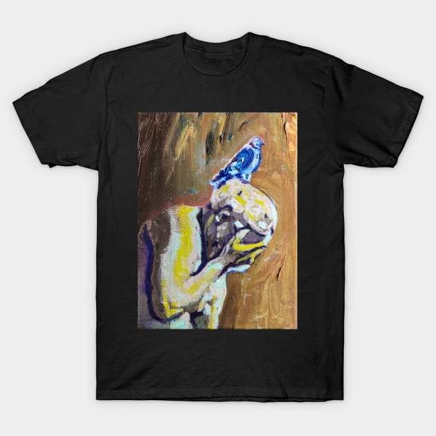 Pigeon on a statue T-Shirt by MihaiCotiga Art